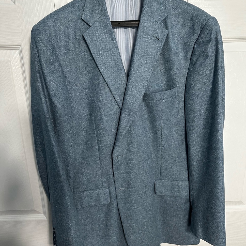 Men's Classic Blue Silk Blazer
